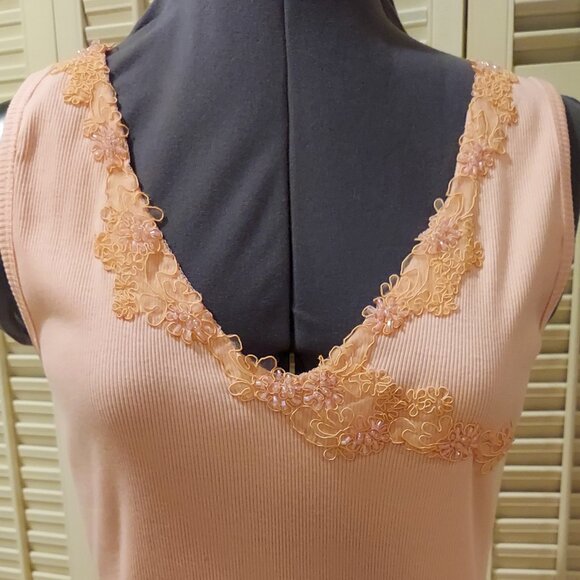 Girly Girl Tank Top Peach Size M - Picture 1 of 6
